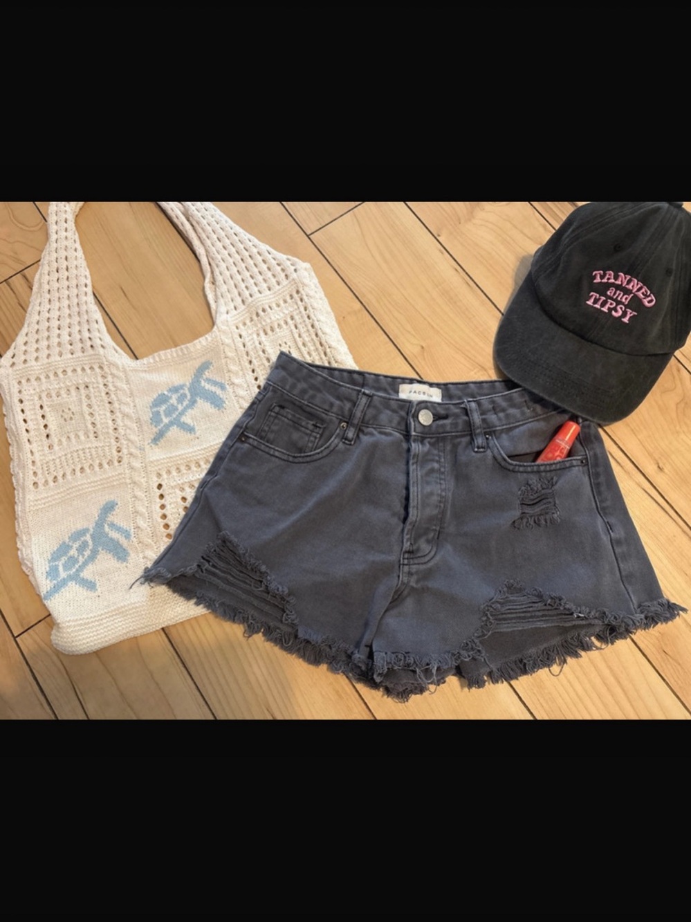 PacSun High Rise Festival 24 Black High Rise Jean Shorts